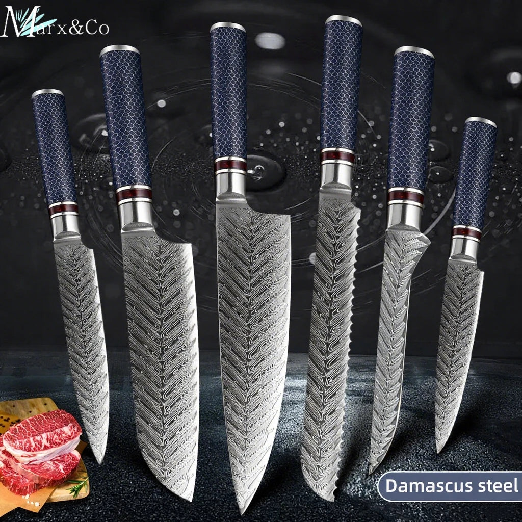 MYVIT Professional kitchen knives 67 Layers Damascus Steel Knife Set 4-8 inch knive Japanese Chef Knifes durable and sharp