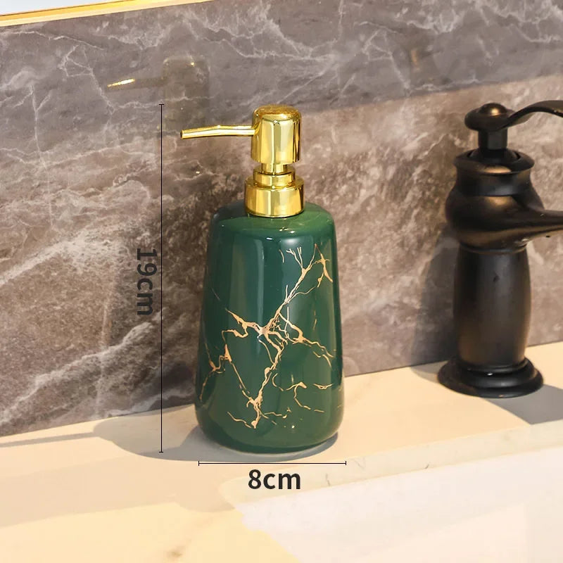 Creative Marble Texture Ceramic  Bathroom Accessories Set