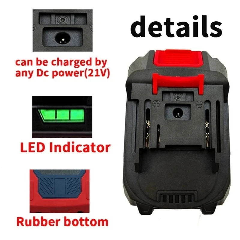 Rechargeable Li-Ion Batteries & Charger Suitable for Cordless Makita 18V/21V Power Tools