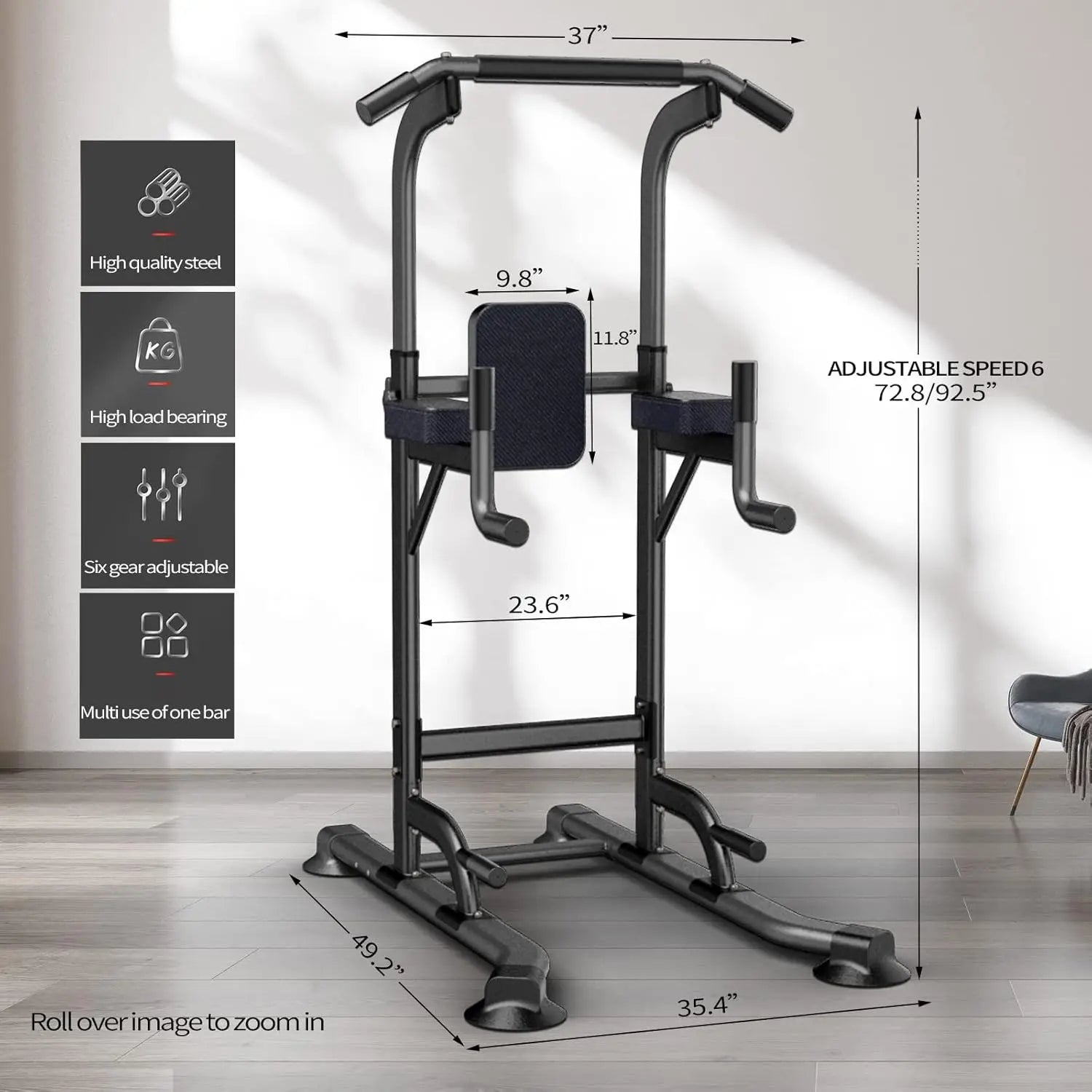 Home Gym Use, Iron Material, Gray Color, Adjustable Height, Multi-Function for Strength Training