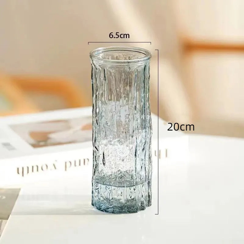 1PCS Minimalist Wind Glacier Vase Transparent Glass Vase