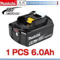 2026 Makita BL1860 BL1850B BL1850 BL1840 BL1830 Screwdriver Battery  Charger 18v Replacement Power Tool Batteries.