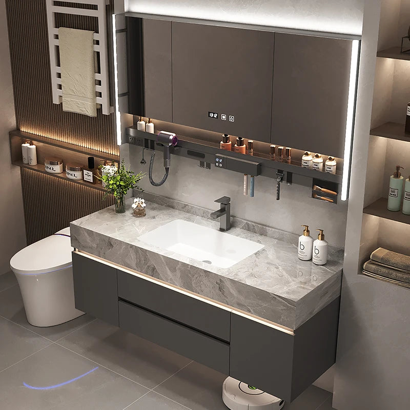 Simple Luxury Bathroom Washbasin Cabinets, Storage, Mirrors