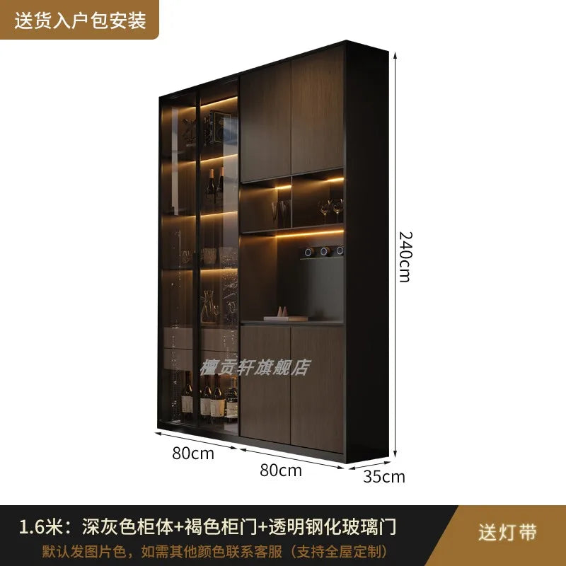 Luxury Wood Living Room Cabinets, Display Wine Bookcase