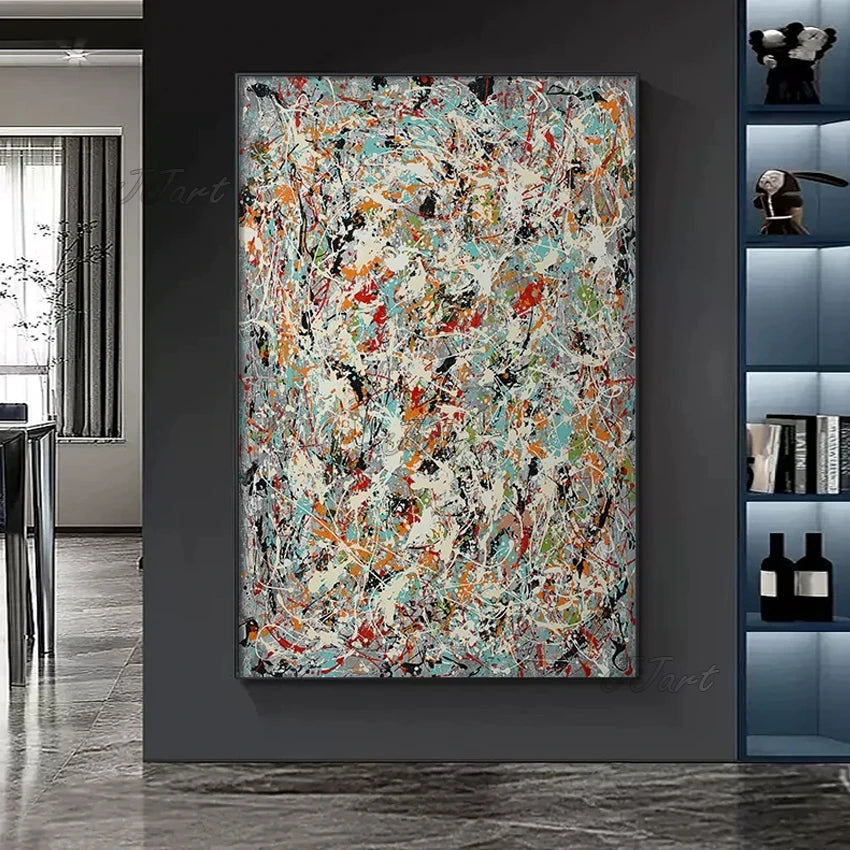 Large Home Decor Art Copy Pollock Oil Paintings