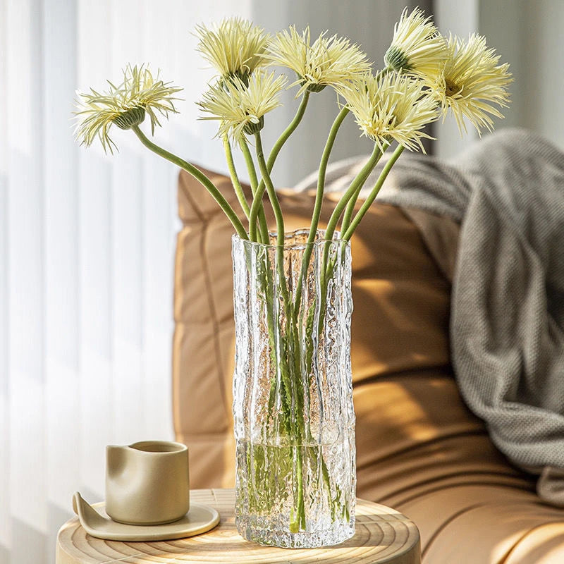 1PCS Minimalist Wind Glacier Vase Transparent Glass Vase