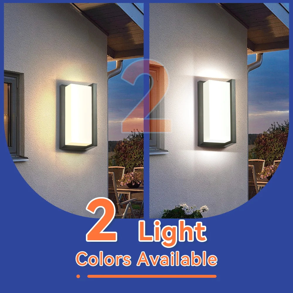 Modern square wall light LED Flush mount Black Home Decor Wall Sconce IP65 Waterproof