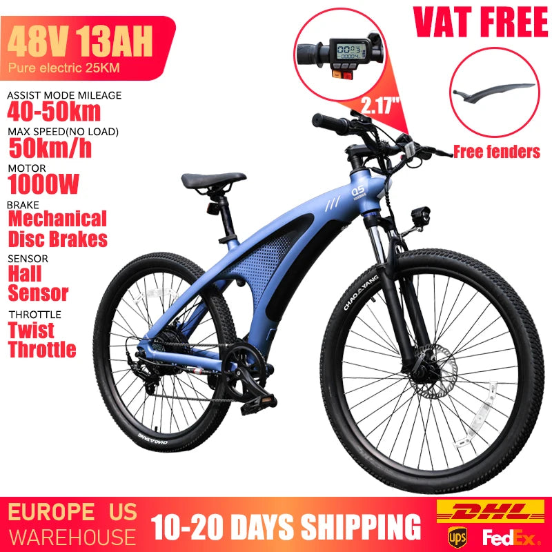 HUANCI Q5 Electric Bikes for Adults 1000W 48V 13AH Ebikes