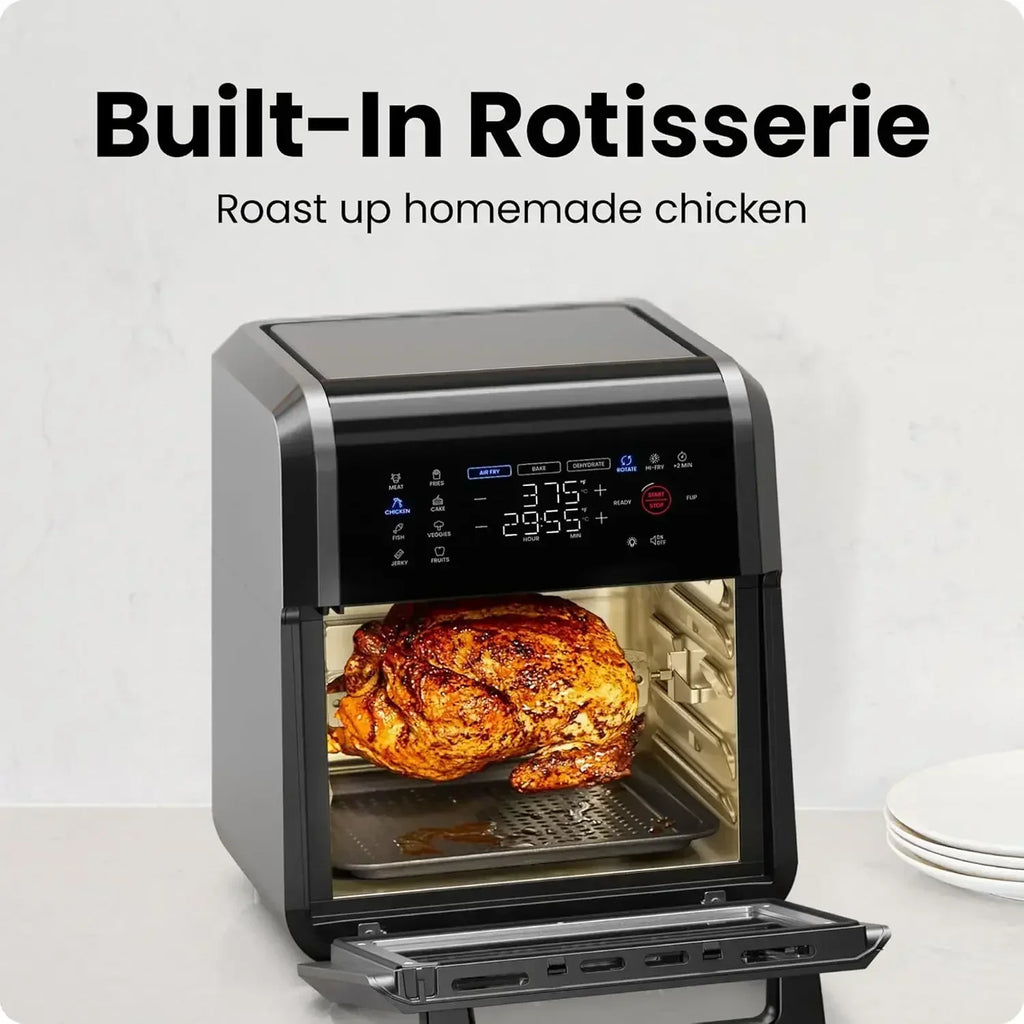 12-Quart 6-in-1 Air Fryer Oven with Digital Timer, Touchscreen, and 12 Presets