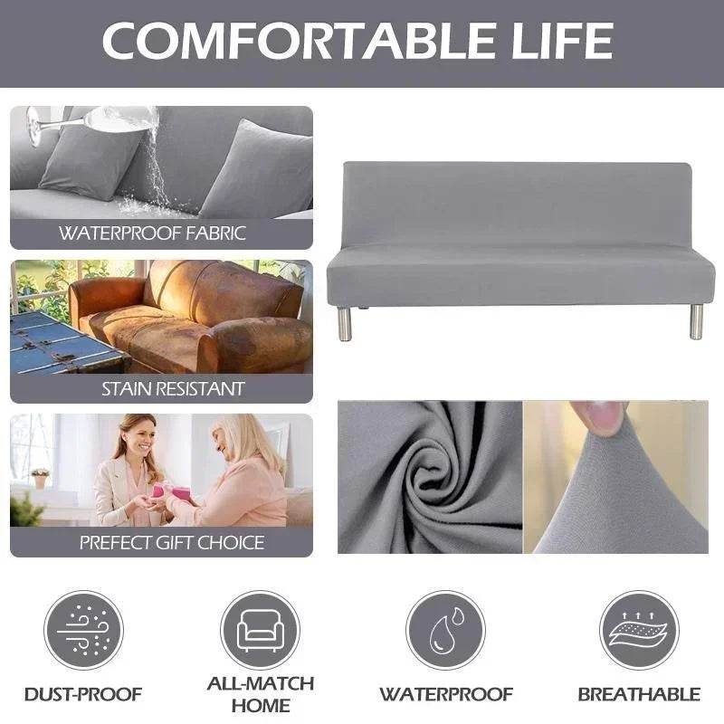 Water-repellent Armless Sofa Bed Sofa Bed with Breathable Cover
