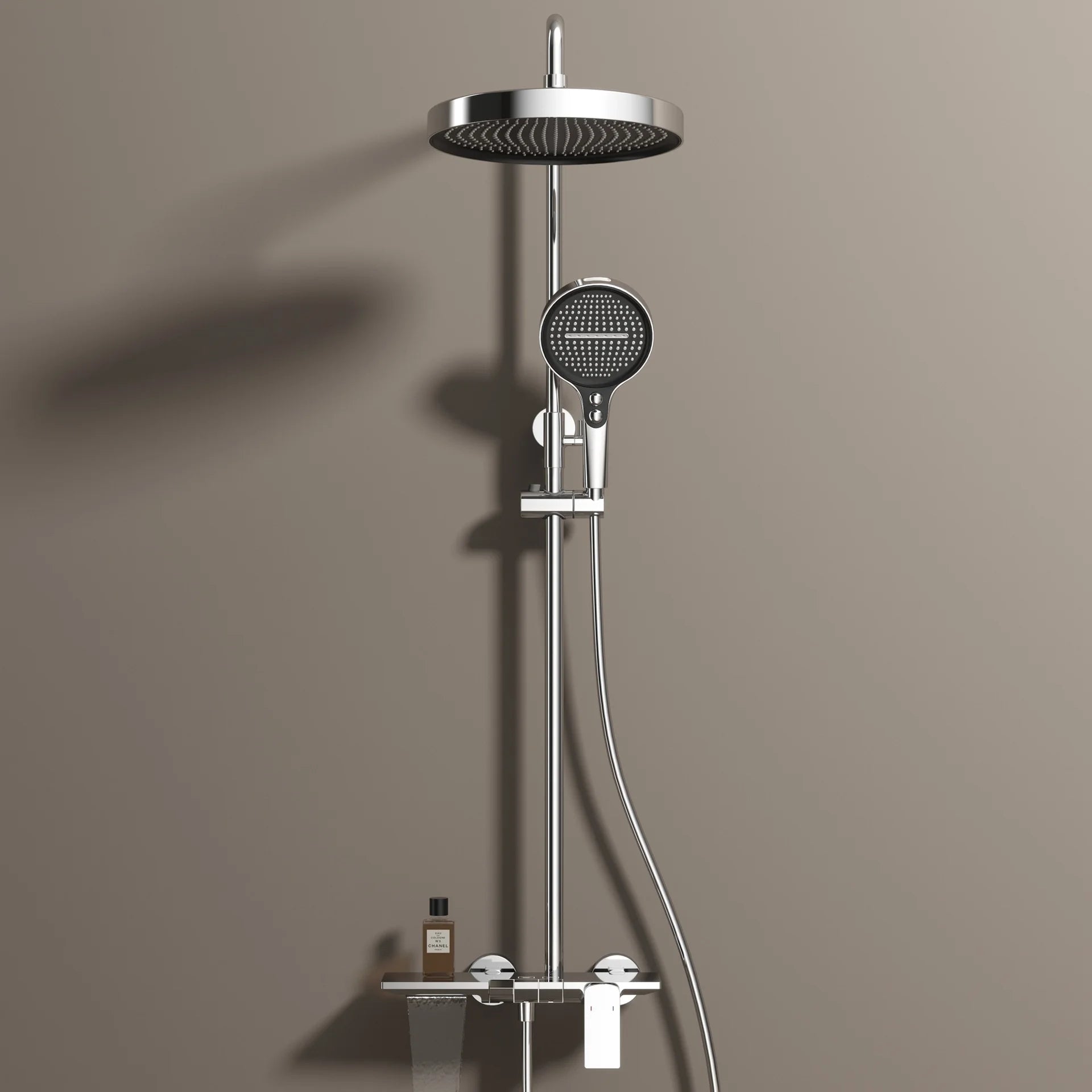 Gold Bathroom Shower Set Multifunctional Household Piano Button Rainfall Hotel Apartment Bathtub Pressurize Shower System Set