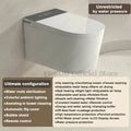 Wall Mounted Intelligent Toilet Bidet Smart Toilet for Bathroom Tankless Auto Open/Close Heated Seat Electric Elongated WallHung