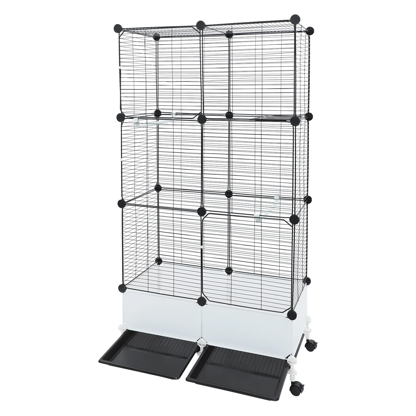 Large Parrot Cage, Standing Bird Cage 29x14x55 Inch, Spacious Birdcage with Splash Guard & 6 Locking Wheels
