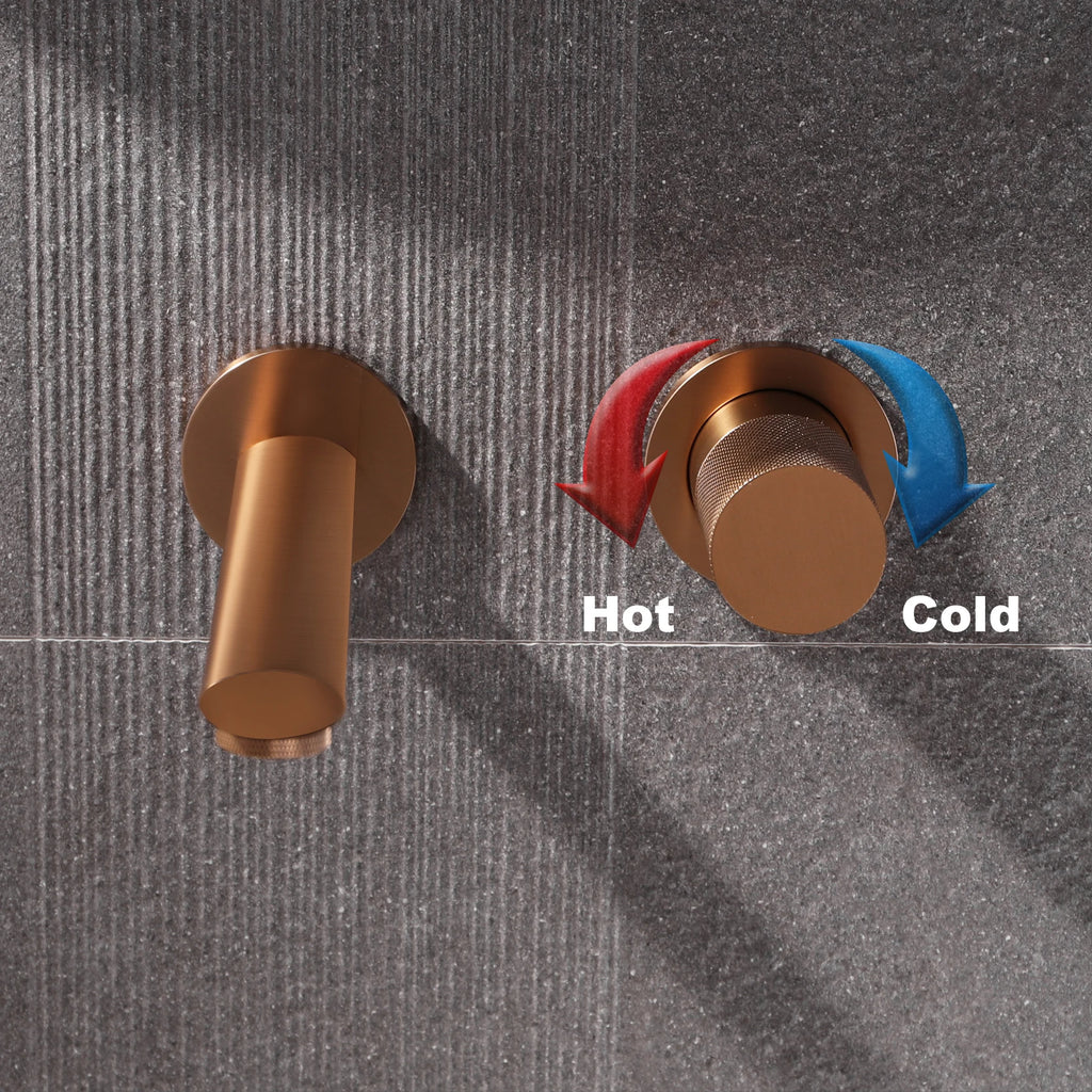 Luxury Brass Wall Mounted Bathroom Faucet with Single Handle and 2-Hole Modern Design, Six Finishes.