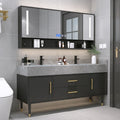 Marble Countertop  Bathroom Wood Cabinet, Smart Mirror, Vanity Unit Basin Faucet Combination