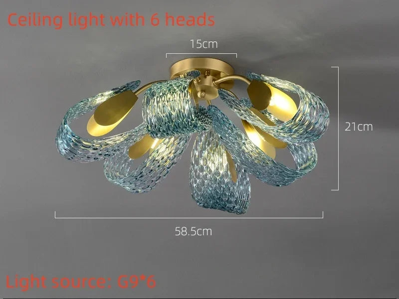 Designer luxury glass art LED chandelier