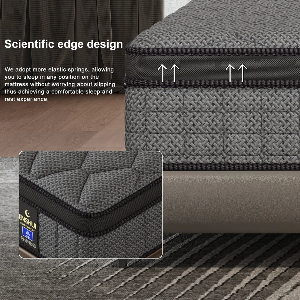 12"/14" Inch Medium Gel Memory Foam Mattress, Twin, Full, Queen, King Mattress In A Box