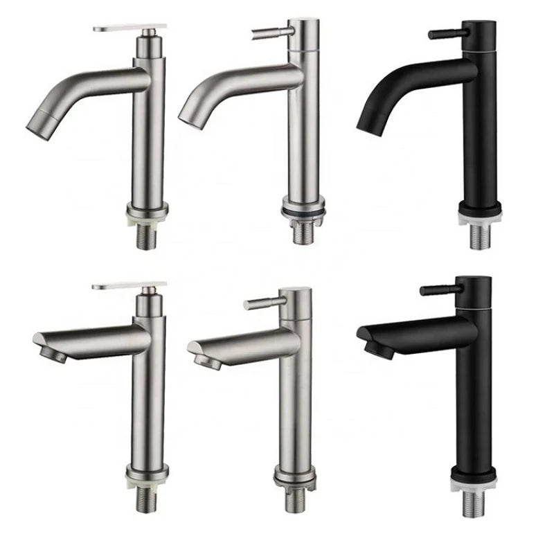 1/2Inch 304Stainless Steel Single Bathroom Basin Faucet