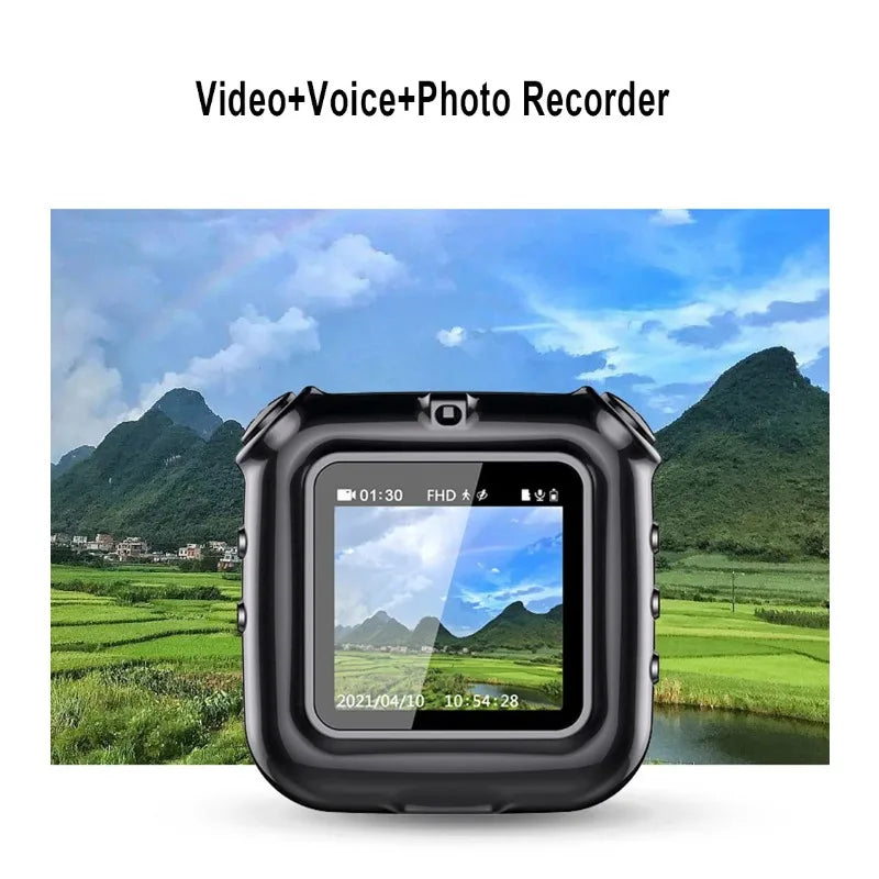 Mini 1080P Clip Necklace Camera, Portable Cam Display Screen, Audio, Video, Voice, Photo Camcorder