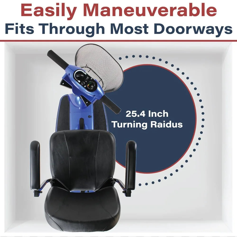 Zipr 3 Wheel Mobility Scooter - Electric Powered Portable Folding Wheelchair