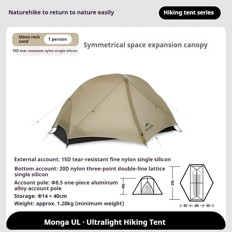 Naturehike Mongar 1 or 2 Person Nylon Ultralight  Hiking Tent