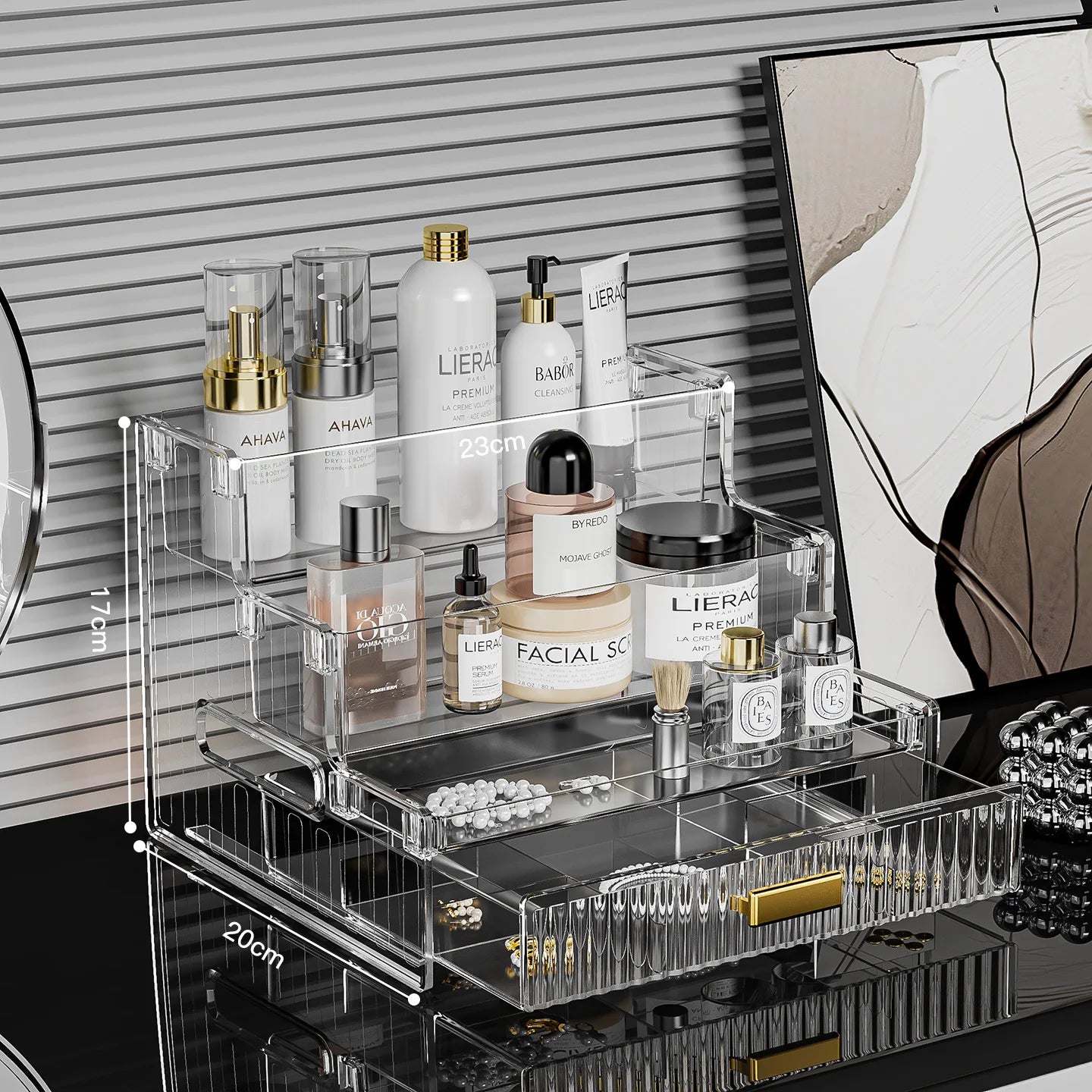 Light Luxury Vanity Cosmetics Bathroom Organizer Shelf
