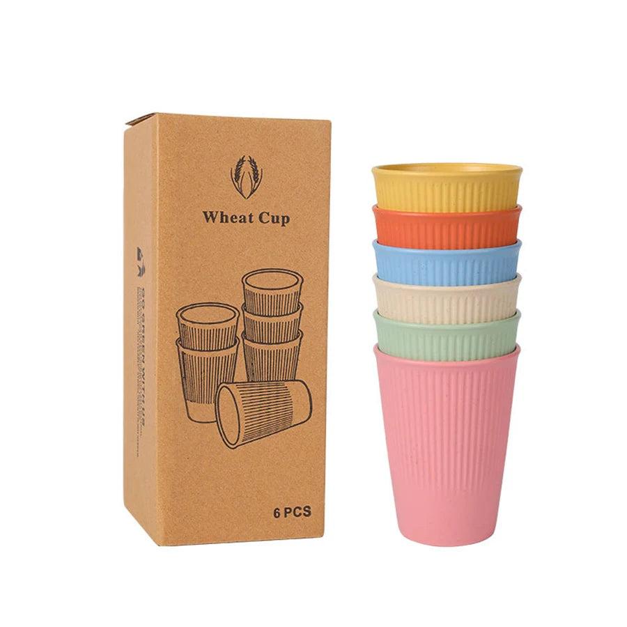 Wheat Straw Dinnerware Set Eco-friendly Safety Plates Cups Bowels, Tableware Set for Outdoor Camping