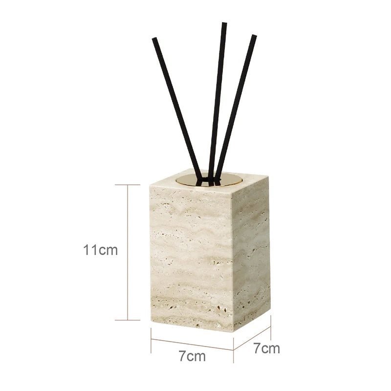 Travertine Bathroom Accessories Set Luxury Soap Dish Soap Dispenser Reed Diffuser Tissue Box Tray Bathroom Set