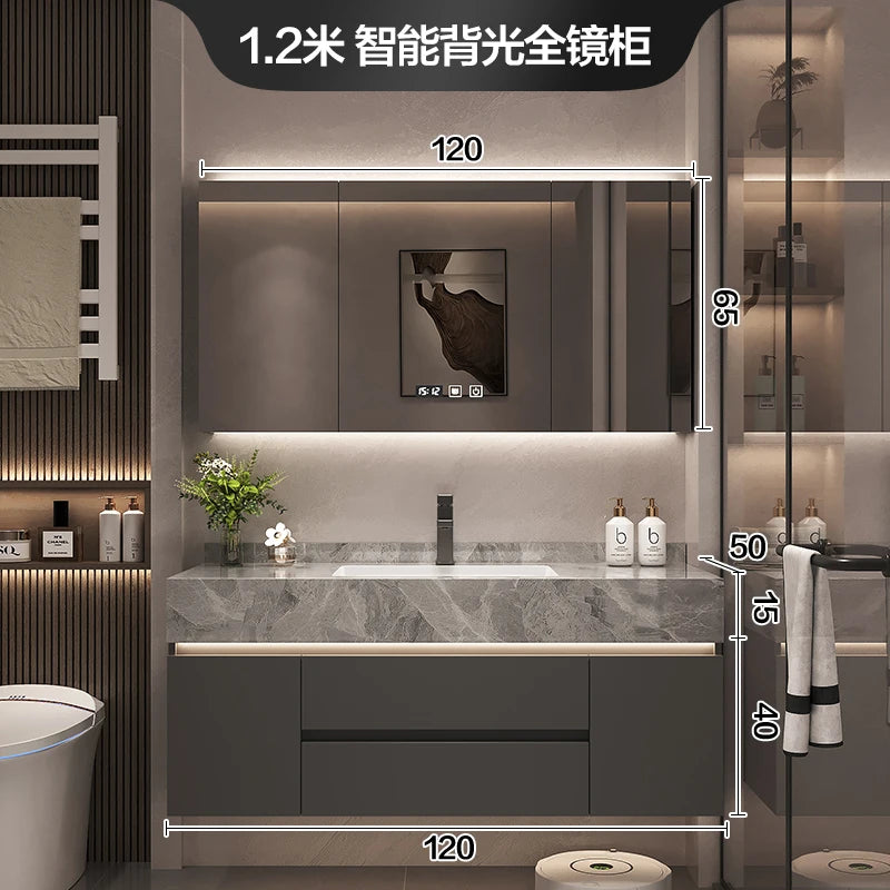 Simple Luxury Bathroom Washbasin Cabinets, Storage, Mirrors