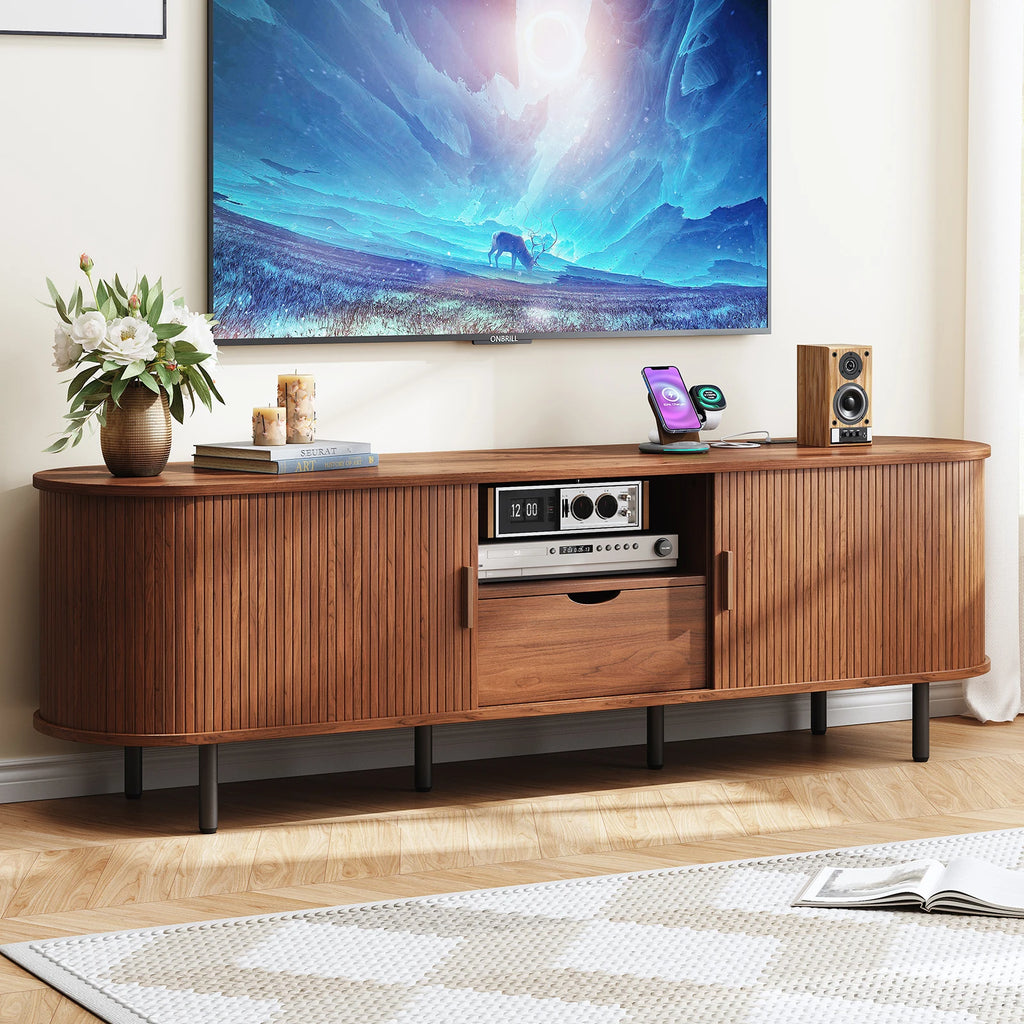 69 Inch TV Console for TVs up to 80", Entertainment Center w/ Storage
