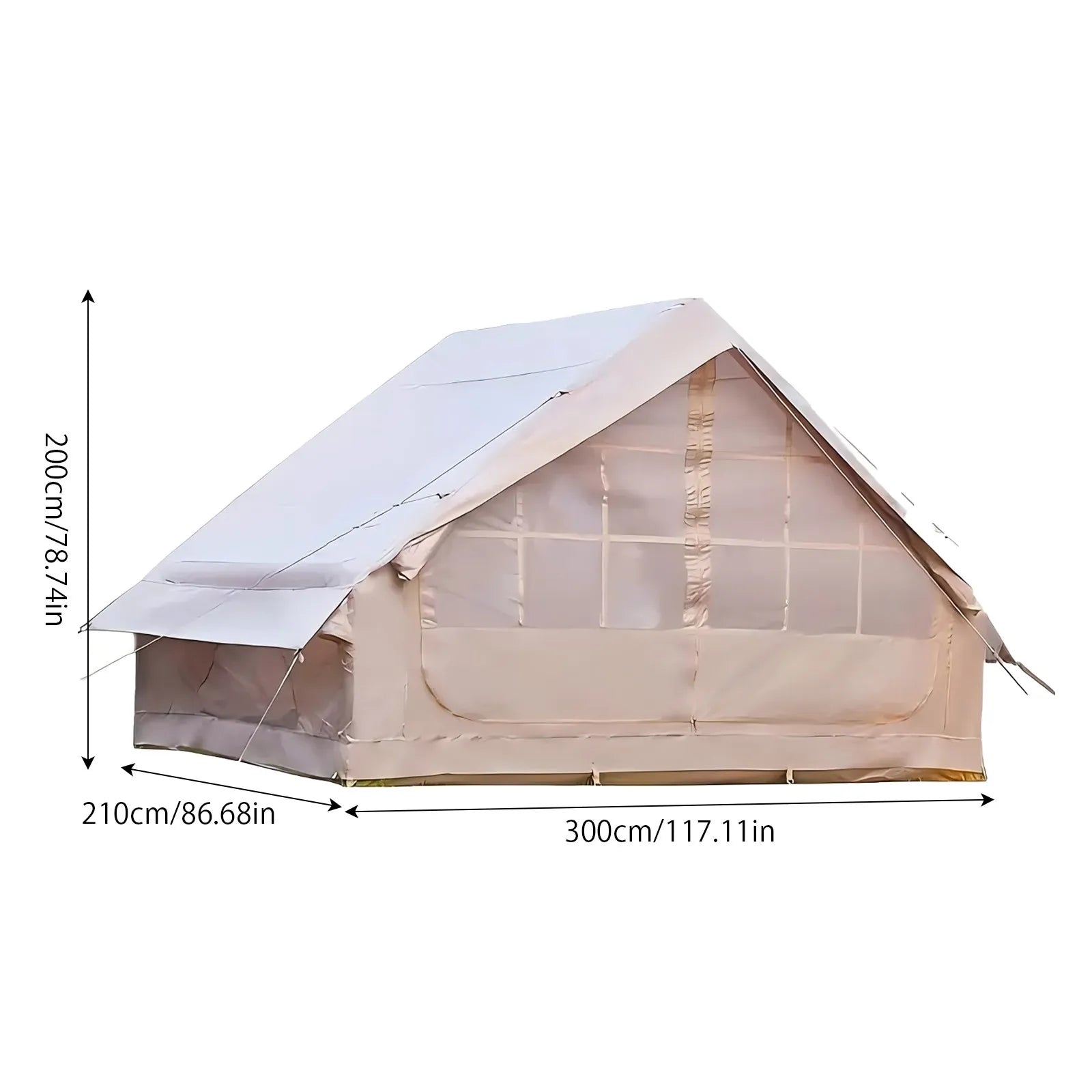 Large Inflatable Camping Tent with Skylight, Quick Air-Flow & Breathable Mesh Design.