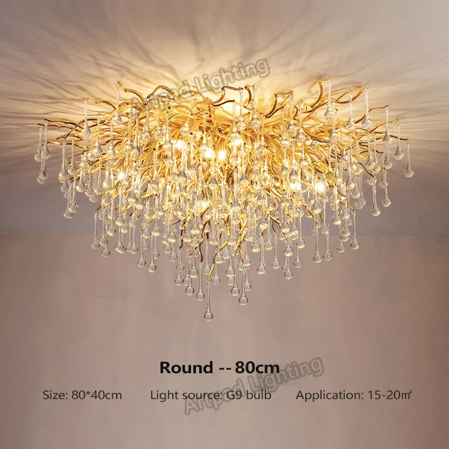 Nordic Luxury Gold LED Crystal Chandelier