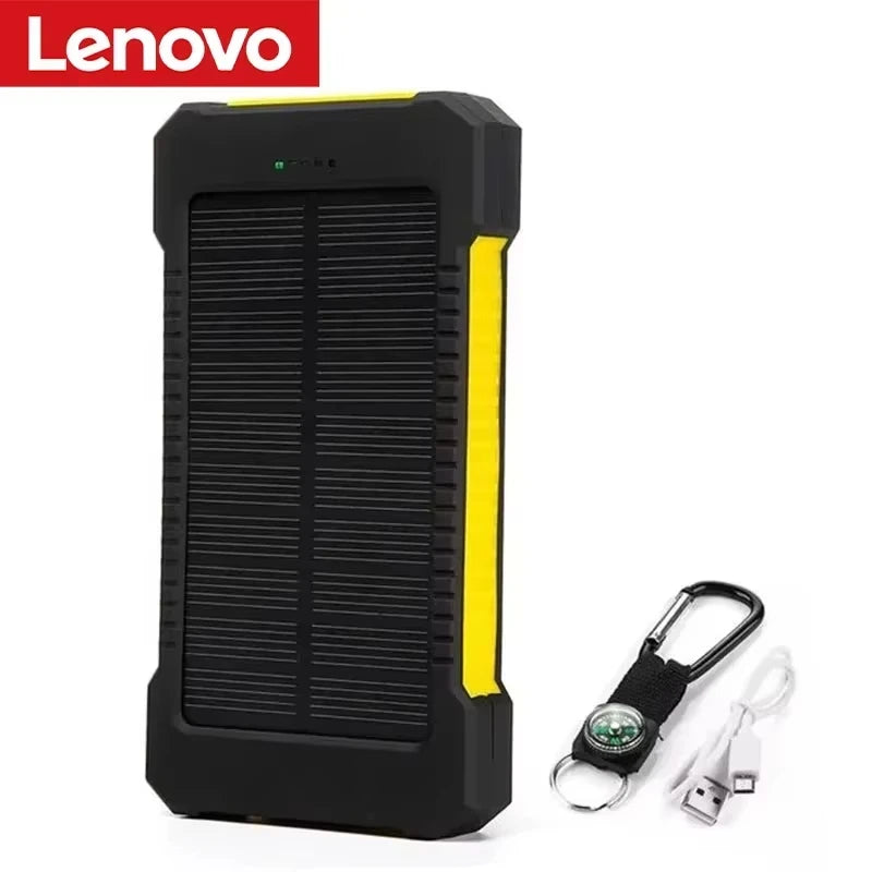 Lenovo 500000mAh Solar Power Bank Super Fast Charging Outdoor Portable Battery for iPhone Samsung Huawei
