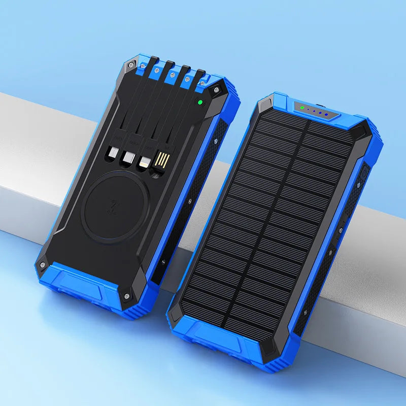 200000mAh Solar Power Bank Wireless Large Capacity Fast Charging External Battery