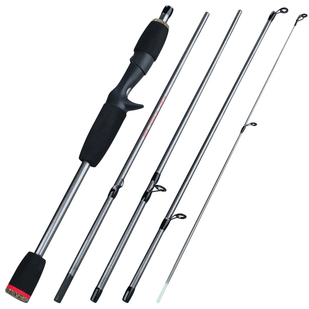 Sougayilang 5 Section Spinning Casting Rods, 1.7m Ultralight Weight Carbon Fiber Fishing Rod