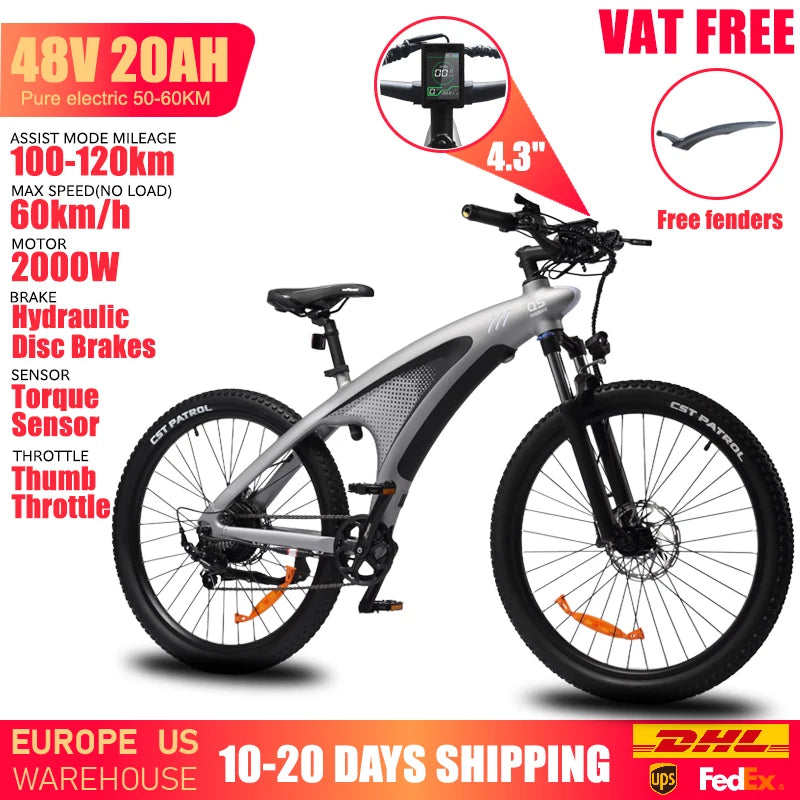 HUANCI Q5 Electric Bikes for Adults 1000W 48V 13AH Ebikes