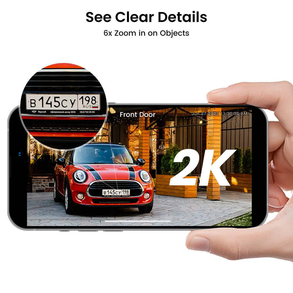 Dekco 2/4/6/8pcs Solar WiFi Camera, 3MP 100% Wire-Free 5000mAh Battery Two-way Audio Security Camera