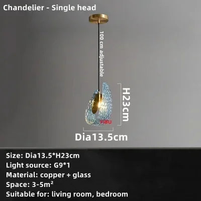 Designer luxury glass art LED chandelier