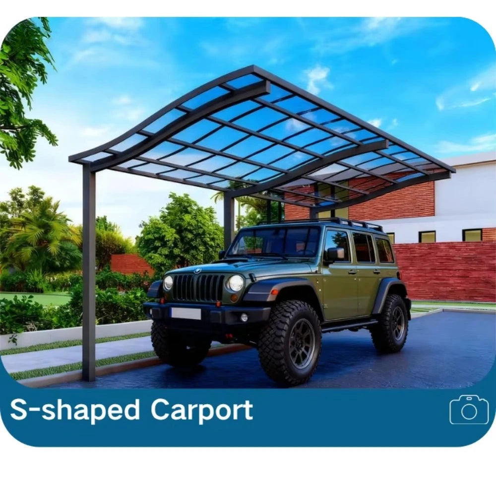 Luxury Aluminum Outdoor Parking Shelter with Arched Roof,