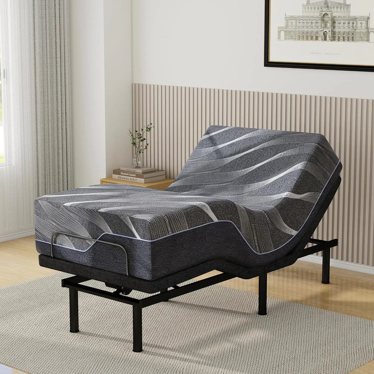 Twin XL Adjustable Bed Frame With Mattress