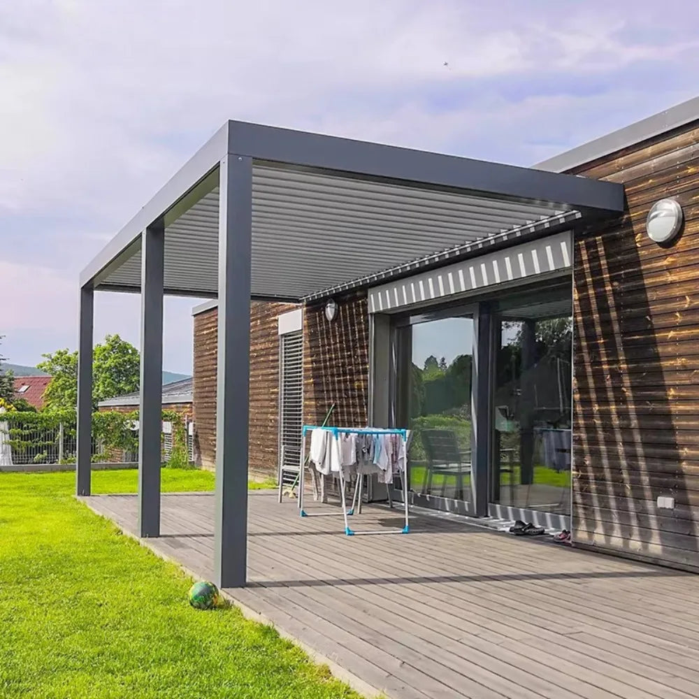 Custom Size Aluminum Pergola, Aluminum Louvered Roof