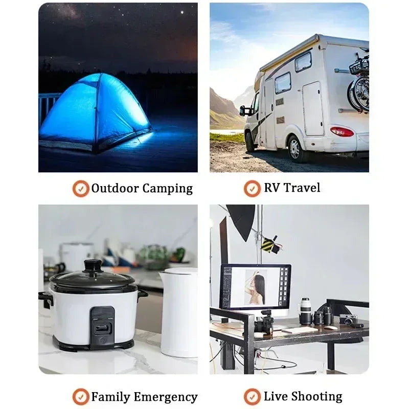 NEW 300W Portable Power Station 220V Solar Generator Outdoor Camping Emergency Mobile Power Bank 90000mAh LiFePO4 Backup Battery