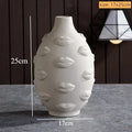 Sculptured Ceramic Human Face Art Vase