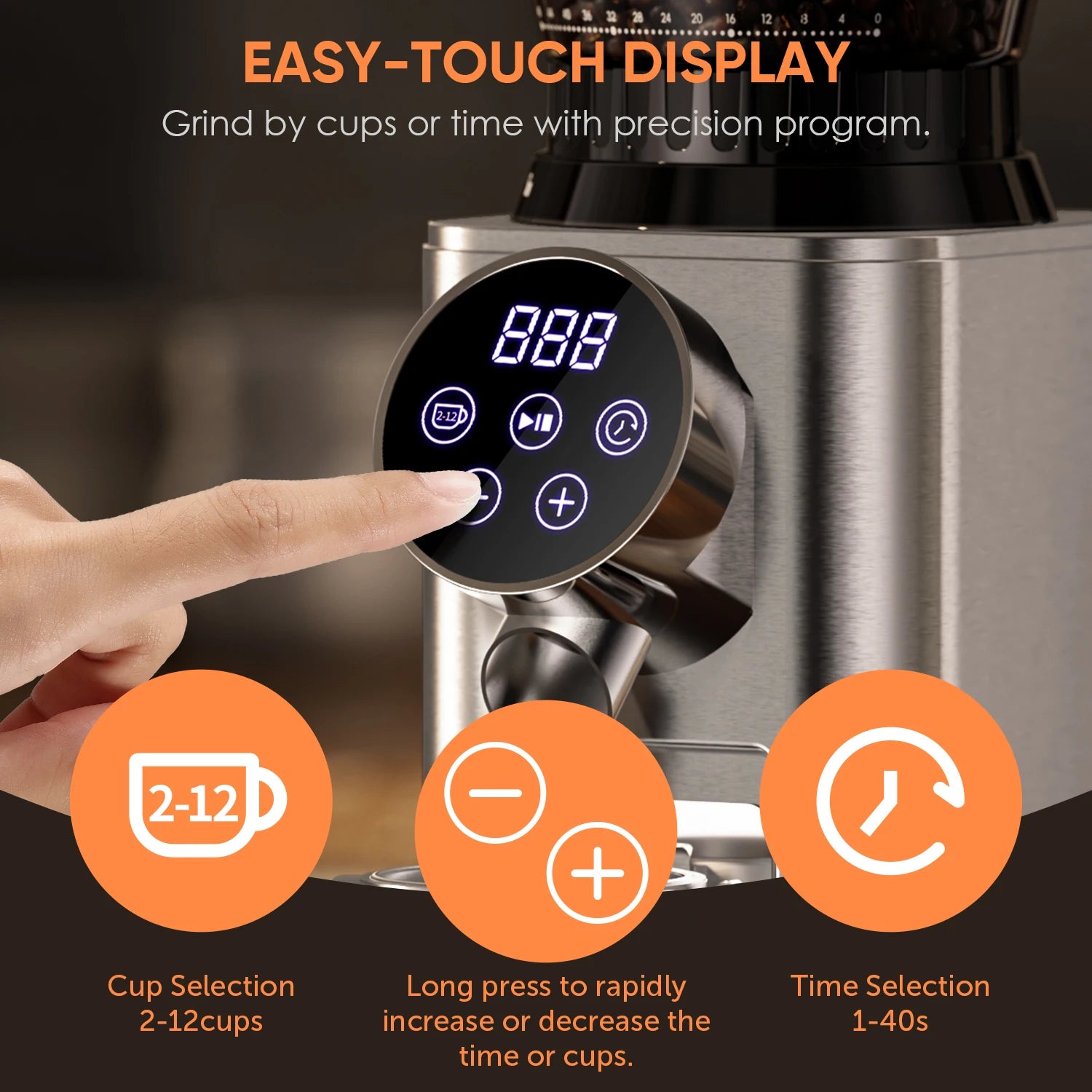 BioloMix Electric Conical Burr Coffee Grinder