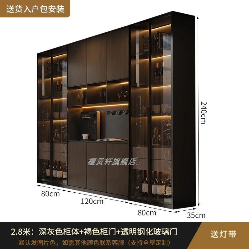 Luxury Wood Living Room Cabinets, Display Wine Bookcase