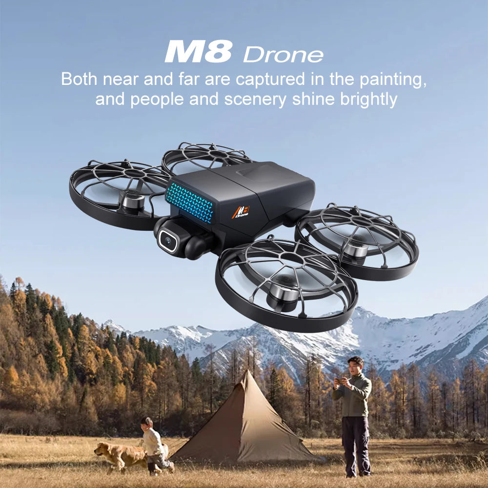 Original M8 Drone 4K Professional Dual Camera with Screen 5G WIFI FPV GPS Dron Brushless Optical Flow Hover Folding Quadcopter