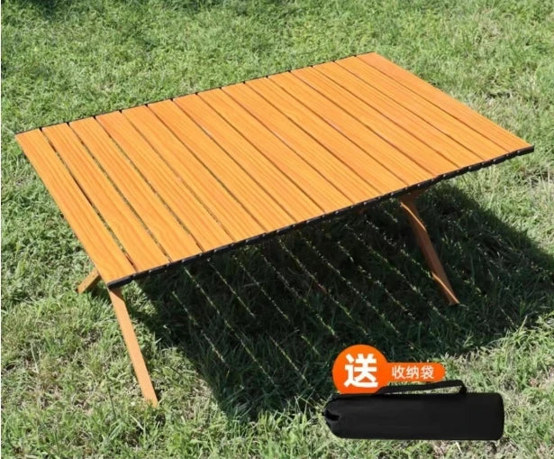 Folding Picnic Table,Portable 4ft Roll-Up Camping Table Egg Roll Table with Storage Bag for 4-6 People, Low Foldable Long Table