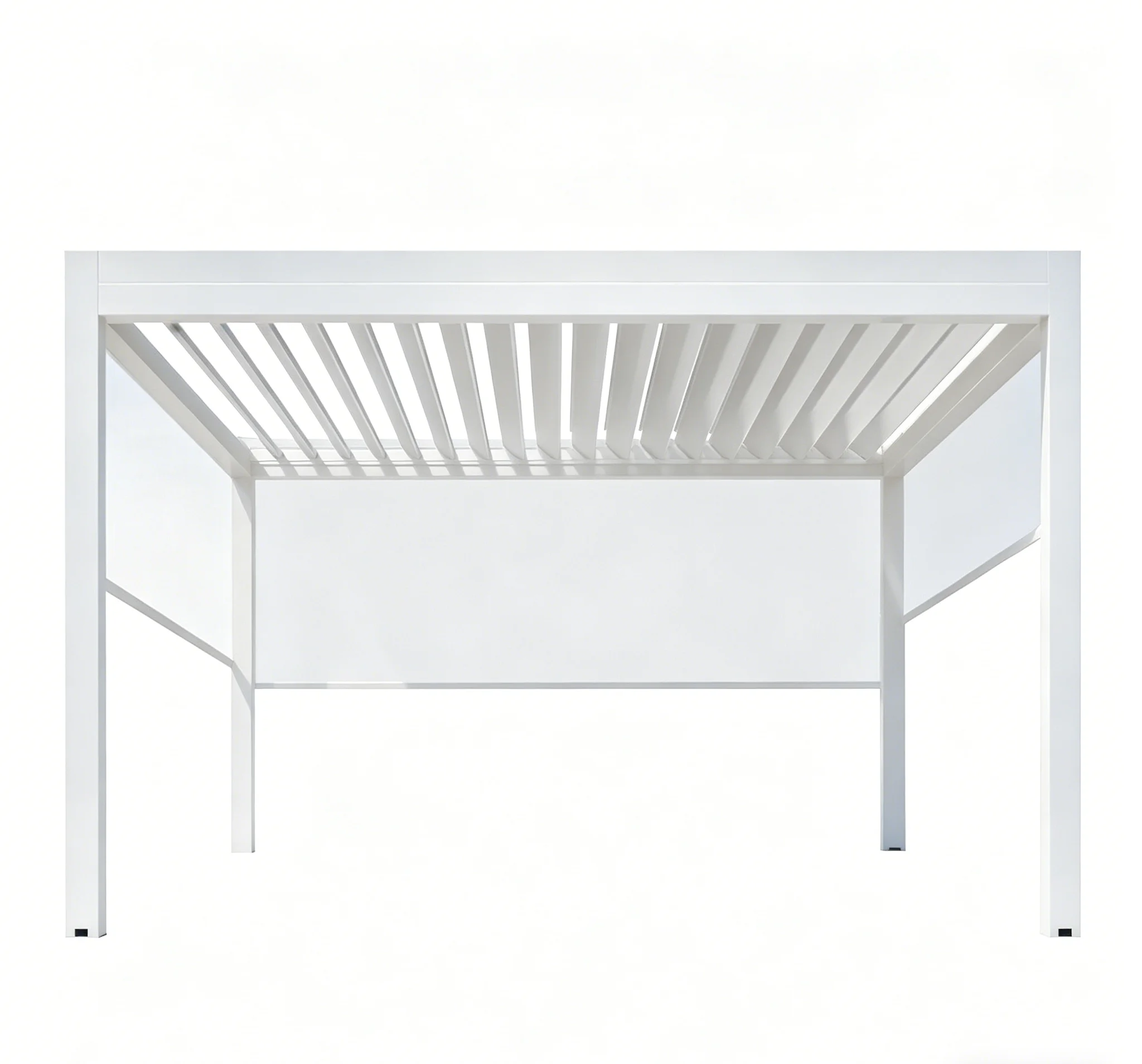 Home Garden Flip Top Aluminum Pergola, Rotatable Louvered Roof Gazebo,