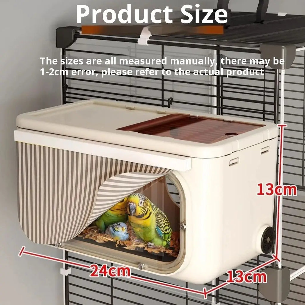 Transparent Bird Nest Breeding Box Cage, Parakeet Nesting Box, Acrylic Parrot Breeding House