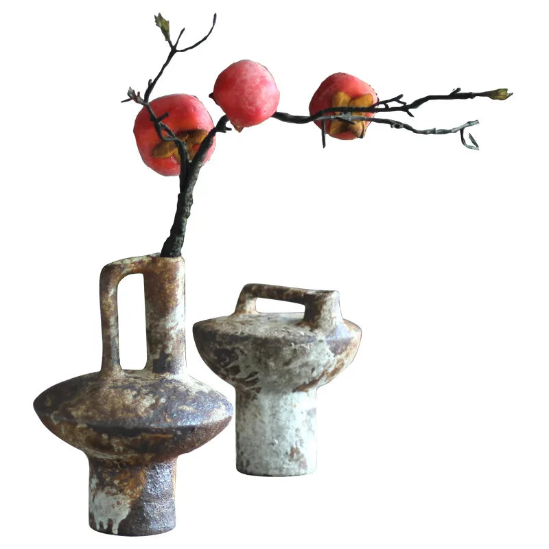 Retro Nostalgic Rough Clay Pottery Vases